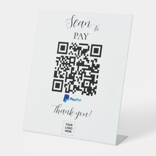 Signe De Table Paiement minimum Paypal code QR Signal piédestal (Recto)