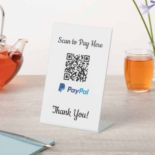 Signe De Table Paiement mobile Paypal | Analyser pour payer (In SItu)