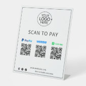 Signe De Table Paiement mobile sans contact PayPal Venmo Cash App (Recto)