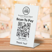 Signe De Table Paiement par code QR avec portefeuille numérique e