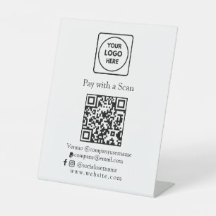 Signe De Table Paiement par code QR   Conception personnalisée de