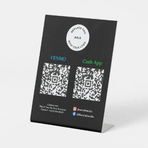 Signe De Table Paiement par code QR - Logo d'entreprise pour paye
