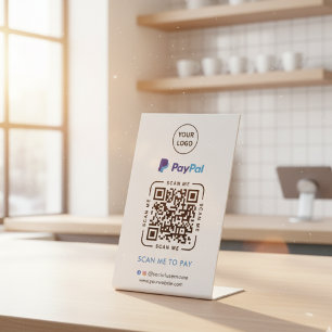 Signe De Table Paiement par code QR PayPal Scannez pour payer l