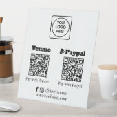 Signe De Table Paiement par code QR | Venmo PayPal Logo personnal (In SItu)