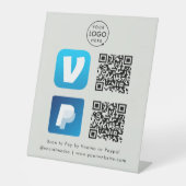 Signe De Table Paiement par Code QR | Venmo & Paypal Scannez pour (Recto)