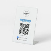 Signe De Table Paiement par code QR Venmo | Scannez pour payer le (Recto)
