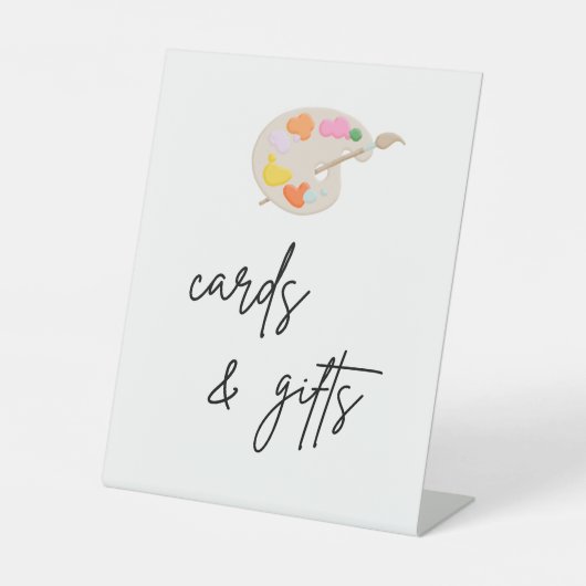 Signe De Table Paint Anniversaire Cartes et Cadeaux Signal (Recto)