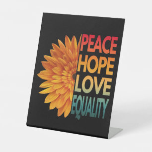 SIGNE DE TABLE PAIX AMOUR ESPOIR ÉGALITÉ