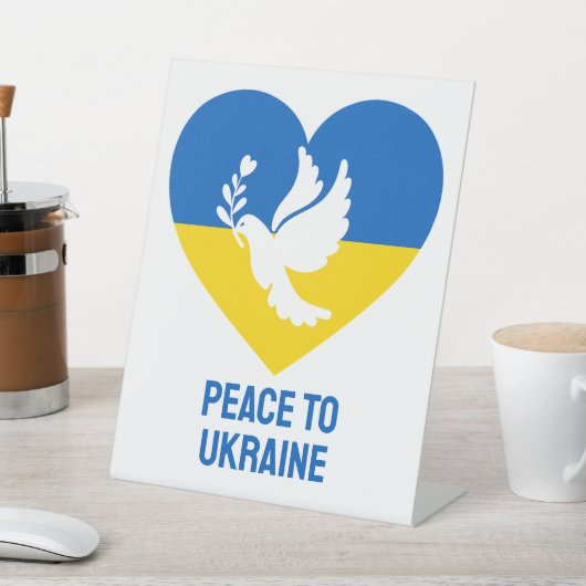 Signe De Table Paix textuelle à l'Ukraine (In SItu)