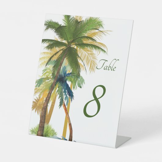 Signe De Table Palm Tree Beach Wedding Table (Recto)