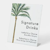 Signe De Table Palm Tree Destination Mariage Signature Boissons (Recto)