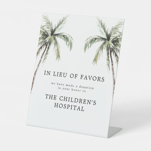 Signe De Table Palm Tree Tropical | En remplacement de faveurs (Recto)