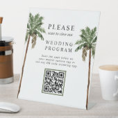 Signe De Table Palm Tree Tropical Island Code QR Programme de mar (In SItu)