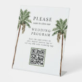 Signe De Table Palm Tree Tropical Island Code QR Programme de mar (Recto)