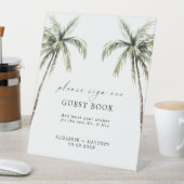 Signe De Table Palm Tree Tropical | Livre d'invité Mariage minima (In SItu)