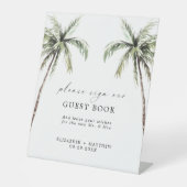 Signe De Table Palm Tree Tropical | Livre d'invité Mariage minima (Recto)