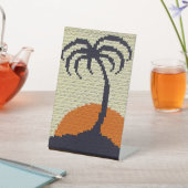 Signe De Table Palm Tree Tropical Sundown Designer Crochet Impres (In SItu)