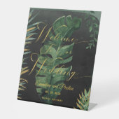 Signe De Table Palm Tropical Bienvenue À Notre Mariage (Recto)