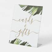 Signe De Table Palm Tropical Floral Douche Cartes & Cadeaux (Recto)