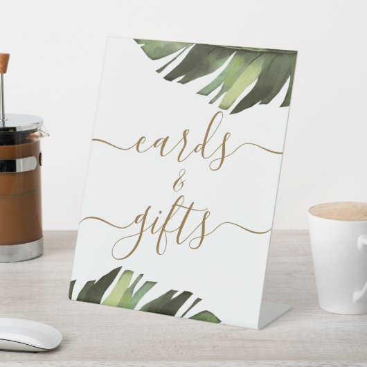 Signe De Table Palm Tropical Floral Douche Cartes & Cadeaux (In SItu)