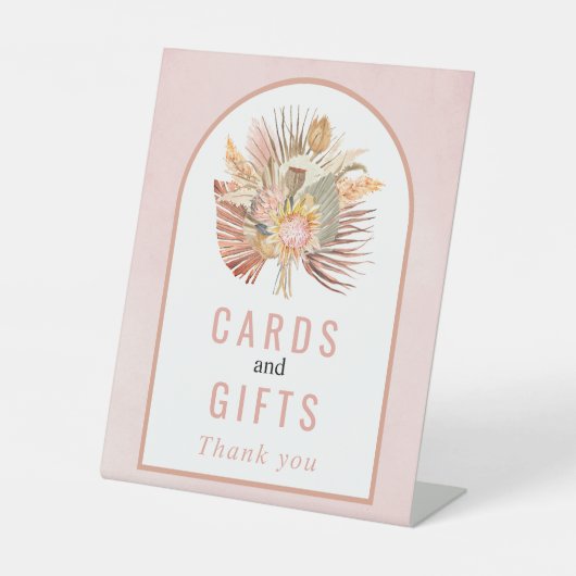 Signe De Table Palmier séché, pampas herbe douce rose mariage (Recto)