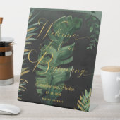 Signe De Table Palmier Tropical Bienvenue À Notre Début (In SItu)