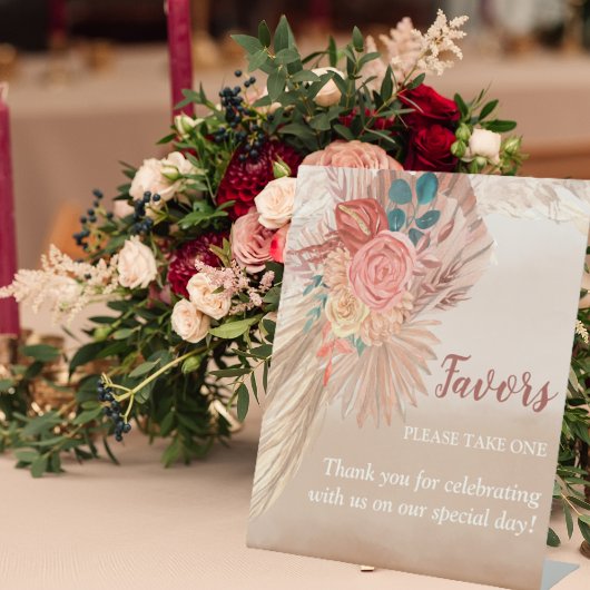 Signe De Table Pampas Grass Terracotta Boho Chic Wedding Party