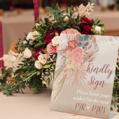 Signe De Table Pampas Grass Terracotta Boho Chic Wedding Party