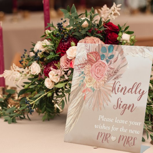 Signe De Table Pampas Grass Terracotta Boho Chic Wedding Party