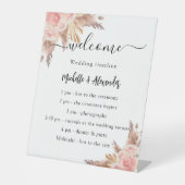 Signe De Table Pampas herbe rose programme de mariage floral cale (Recto)