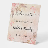 Signe De Table Pampas herbes papillons floraux accueil mariage (Recto)