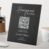 Signe De Table Pancarte Cadeau de Lune de Miel, Code QR Vœu Lune  (In SItu)