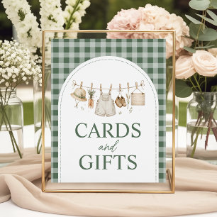 Signe De Table Pancarte Cartes & Cadeaux Gingham Vert Produits Lo