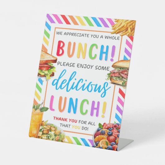 Signe De Table Pancarte d'appréciation de déjeuner, enseignant de (Recto)