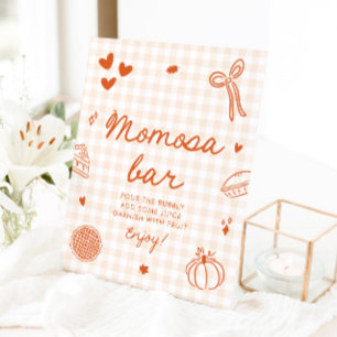 Signe De Table Pancarte de bar à Mimosa Cutie Pie à carreaux oran