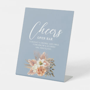 Signe De Table Pancarte de bar de mariage Dusty Blue Cheers