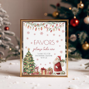 Signe De Table Pancarte de cadeaux de baby shower de Noël
