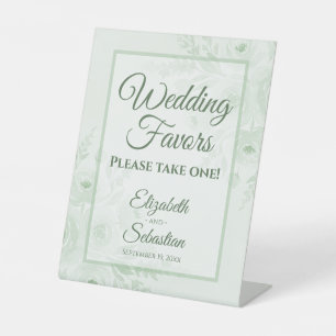 Signe De Table Pancarte de cadeaux de mariage bohème chic vert sa