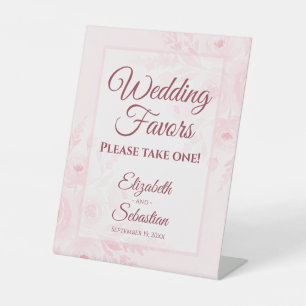 Signe De Table Pancarte de cadeaux de mariage florale boho rose p