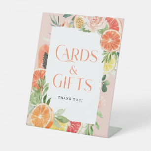 Signe De Table Pancarte de cartes et cadeaux de douche de mariée 