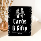 Signe De Table Pancarte de cartes et cadeaux de squelette Hallowe