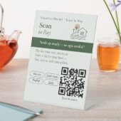 Signe De Table Pancarte de code QR de paiement à scanner neutre | (In SItu)