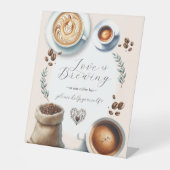 Signe De Table Pancarte de comptoir de café L'amour est dans le c (Recto)