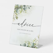 Signe De Table Pancarte de conseils floraux d'eucalyptus vert (Recto)