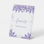 Signe De Table Pancarte de faveur de floraux de lavande (Recto)