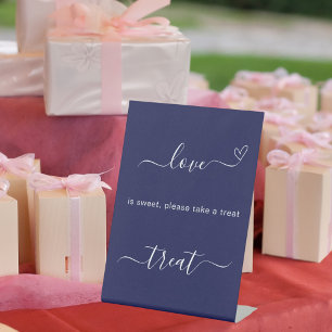 Signe De Table Pancarte de mariage bleu doux Love is sweet