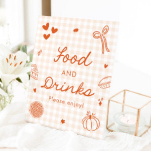 Signe De Table Pancarte de nourriture et de boissons Gingham Oran