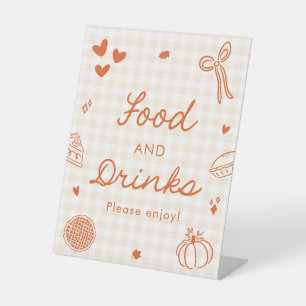 Signe De Table Pancarte de nourriture et de boissons Gingham Oran