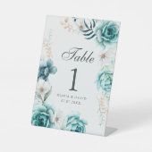Signe De Table Pancarte de numéro de table de mariage florale sar (Recto)