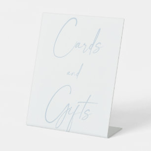 Signe De Table Pancarte de piédestal de cartes et cadeaux céleste